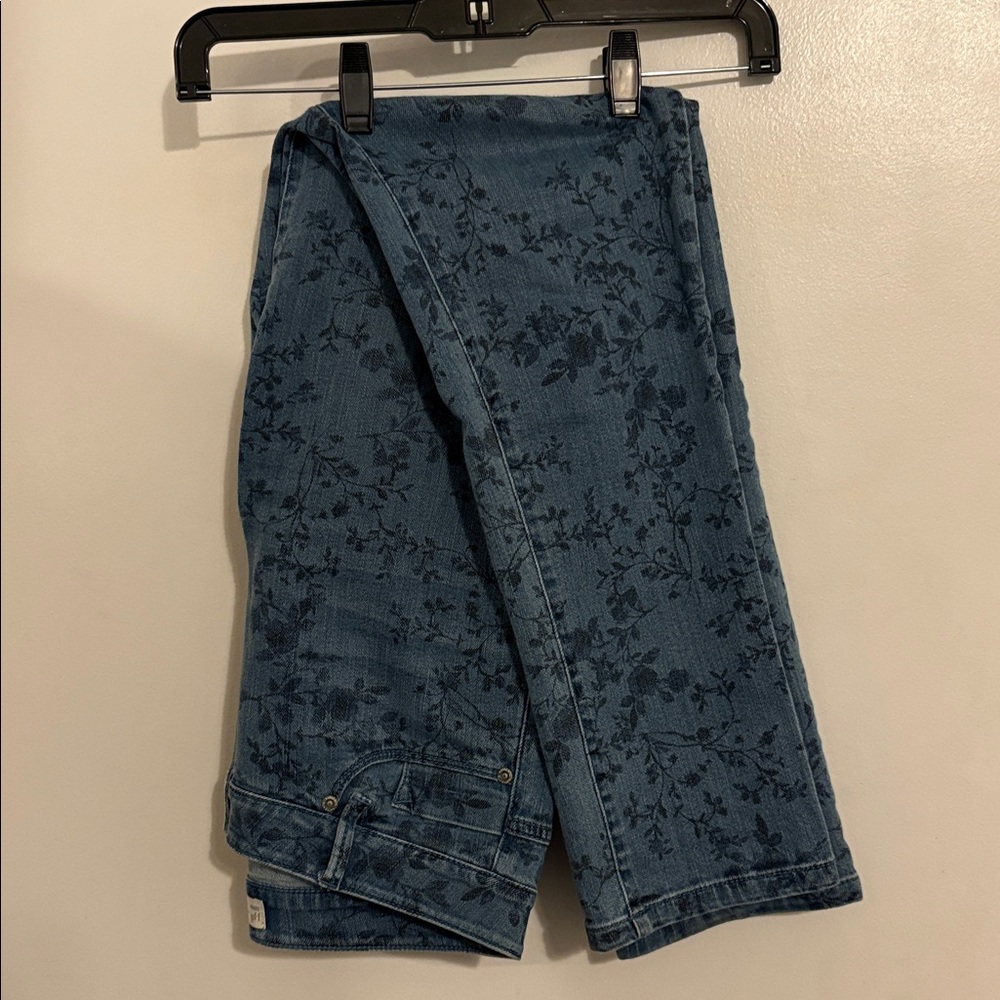 J. Jill Floral Denim Weekender Straight Leg Jeans 4 - Picture 7 of 9